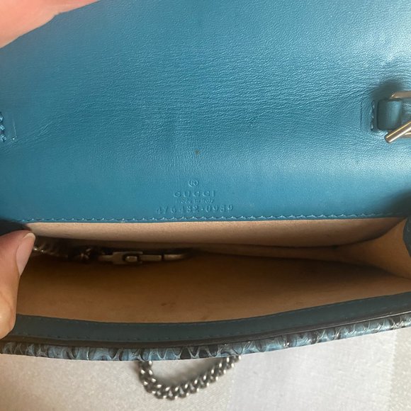 Gucci Dionysus Snakeskin Super Mini Bag In Blue - Picture 3 of 3